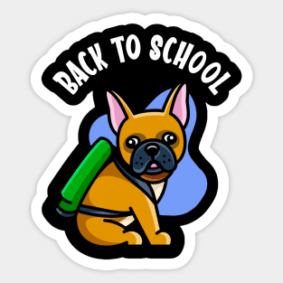 Back To School Cute Bulldog Kids School Sticker